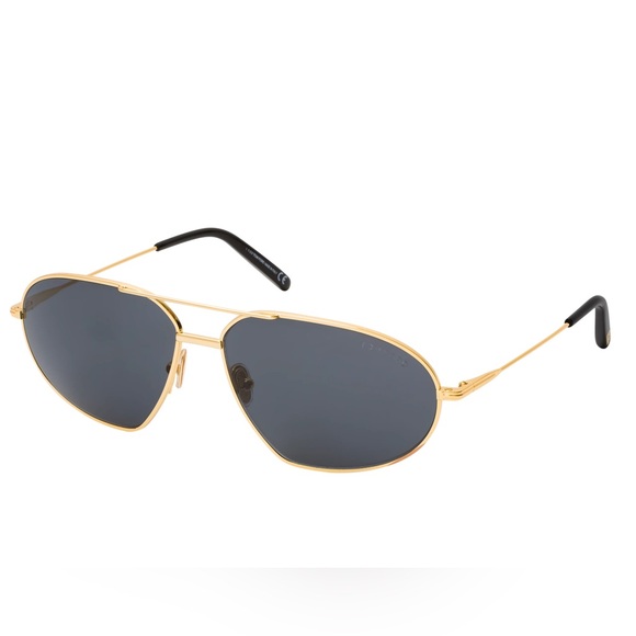 NEW FT0771/S 30A TOM FORD BRADFORD TF771 30A UNISEX AVIATOR GOLD GREY SUNGLASSES